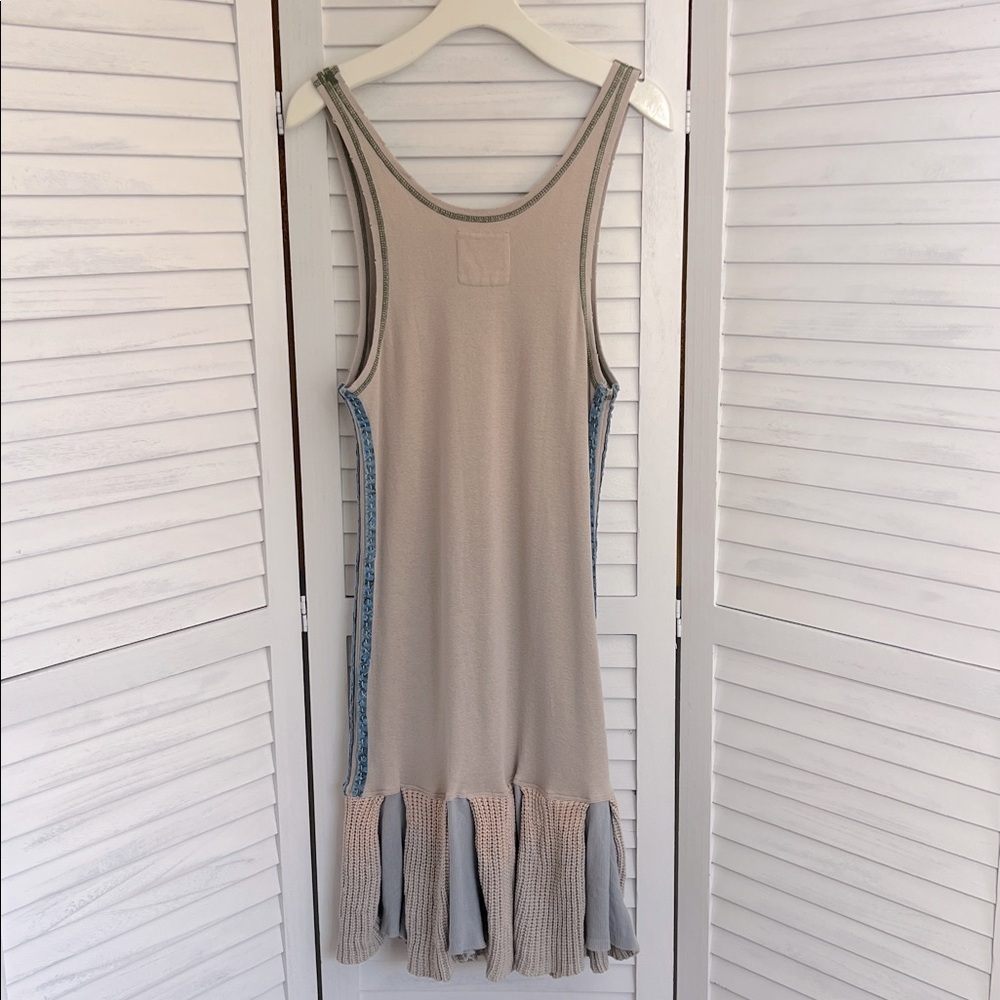 Free People We The Free Ribbed Distressed Neck Tank Dress Knit Hem Size Medium - Picture 4 of 11